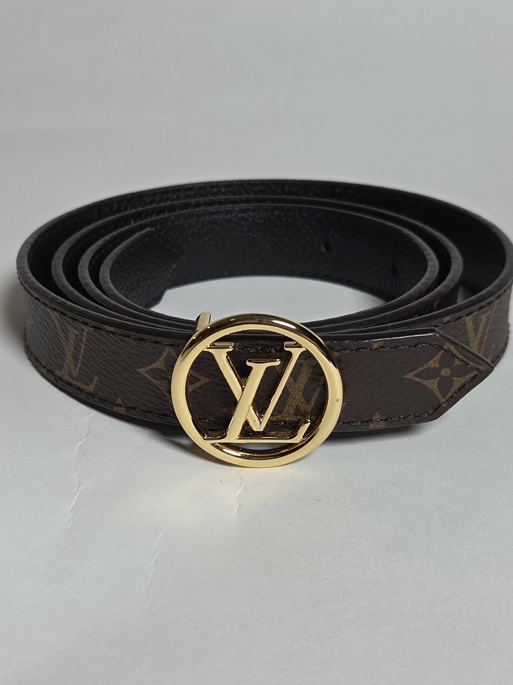 Louis Vuitton Monogram Reversible LV Circle Buckle Belt in Brown